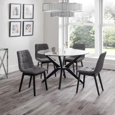 Downtown Julian Bowen Hayden Panelled Dining Chair - Grey Linen
