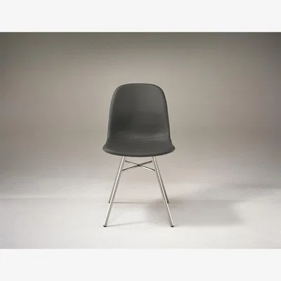 Downtown Hnd Flavia Dining Chair Grey PU Leather, Stainless Steel