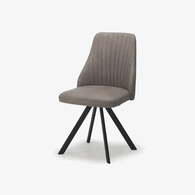 Downtown Austin Swivel Dining Chair - Light Grey Bison Faux Leather