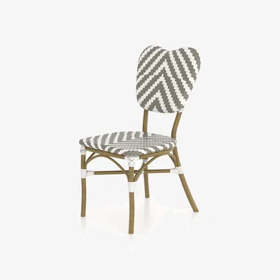 Downtown HND Sandy Rattan Dining Chair - Grey/White