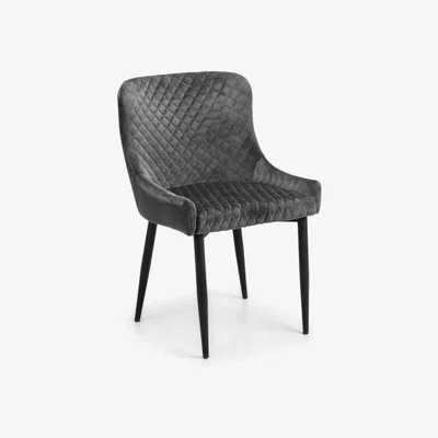 Downtown Julian Bowen Luxe Velvet Dining Chair - Grey