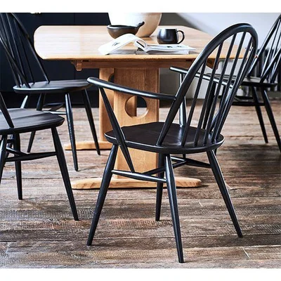 Downtown Ercol 1877 Windsor Dining Chair (Coloured) & Fabric Seatpad