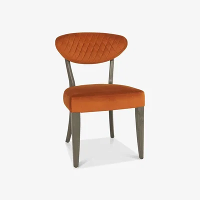Downtown Downtown Winnipeg Fumed Oak Upholstered Dining Chair Pair - Rust Velluto Velvet
