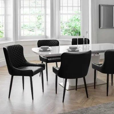 Downtown Julian Bowen Luxe Faux Leather Dining Chair - Black