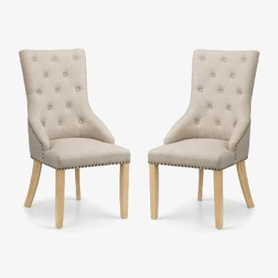 Downtown Julian Bowen Loire Button Back Chair In Oatmeal