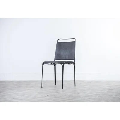 Perch and Parrow Riley Leather Dining Chair, Set of Two