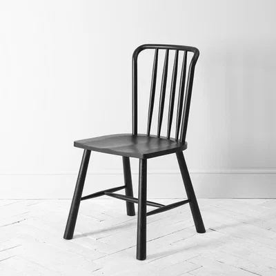 Perch and Parrow Rebecca Oak Dining Chairs in Black, set of 2