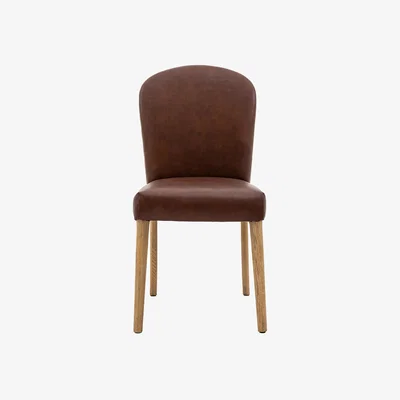 Perch and Parrow Archer Leather Dining Chair, Set of 2