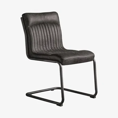 Perch and Parrow Nancy Vintage Leather Chair in Black