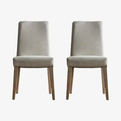 Perch and Parrow Fergus Dining Chair Linen, Set of Two
