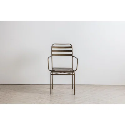Perch and Parrow Thelma Bistro Metal Armchair in Bronze, Pack of Two