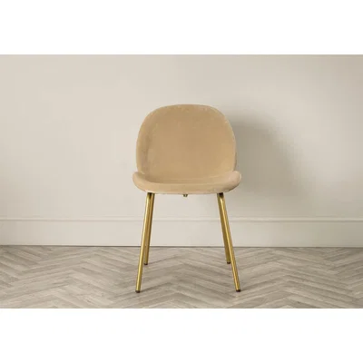Perch and Parrow Ella Velvet Dining Chair in Oatmeal, Set of Two