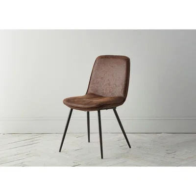 Perch and Parrow Kaled Dining Chair in Dark Brown, Set of Two