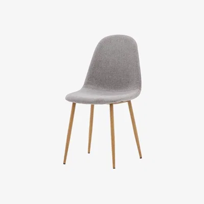 Perch and Parrow Laze Dining Chair in Oak & Light Grey - Set of 2