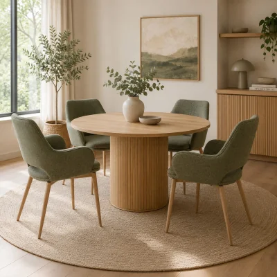 Pagazzi Vermont 1200mm Round Table 4 Sage Sydney Chairs