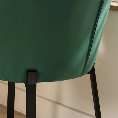 Quatropi Zoe Modern Velvet Dining Chair Emerald Green & Black