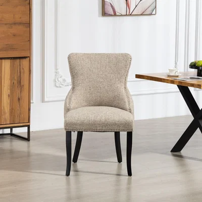 The Range Rodello Fabric Dining Chairs - Set of 2 - Light Brown