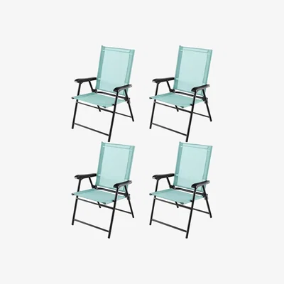 The Range Set of 4 Mint Green Patio Folding Dining Chairs - Ming Green
