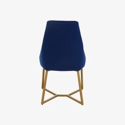 The Range Vieste Midnight Velvet Dining Chair - Blue