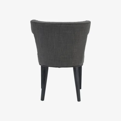 The Range Oria Grey Fabric Dining Chair with Black Legs - Grey