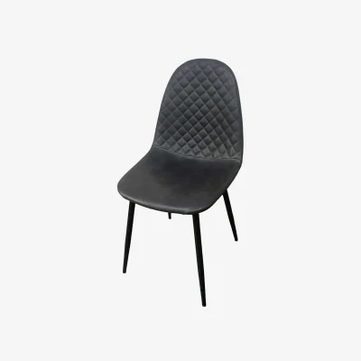 The Range Corona PU Leather Steel Legs Dining Chairs (Set of 4) - Grey