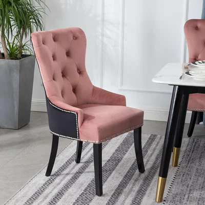 The Range Faux Leather Knocker Back Dining Chair - Pink