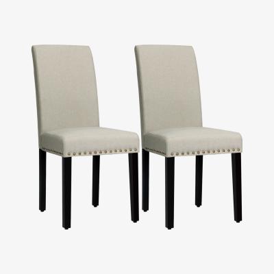 The Range 2 Pcs Fabric Dining Chairs - Beige