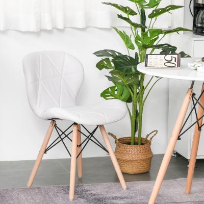 The Range Armless Ergonomic Curved Dining Chair - White