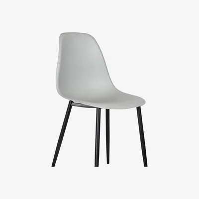 The Range Curve plastic chairs (Pair)  - Light Grey