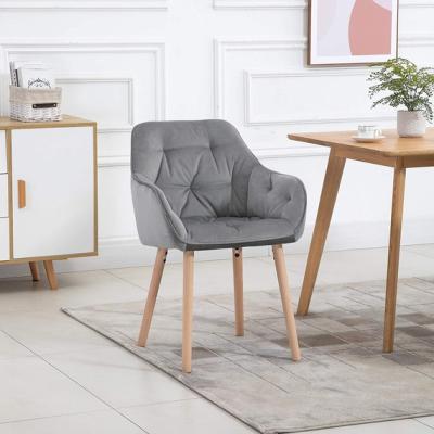 The Range Tufted Velvet Dining Chair - Light Grey