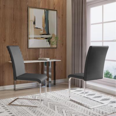 The Range Cordoba Faux Leather Dining Chair - Grey / 4