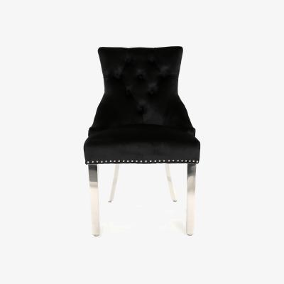 The Range Black Velvet Clio Dining Chair - Black