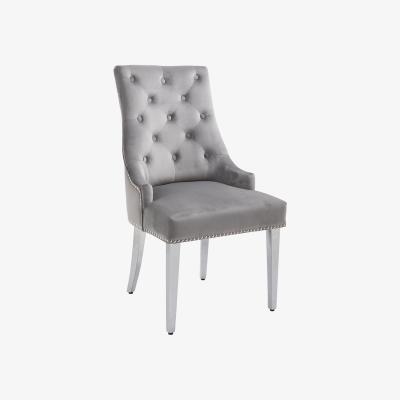 The Range Cindy Velvet Chair - Silver Grey