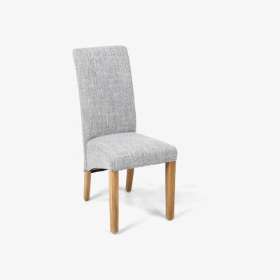 The Range Pair Of Karta Scroll Back Flax Effect Grey Weave Dining Chair