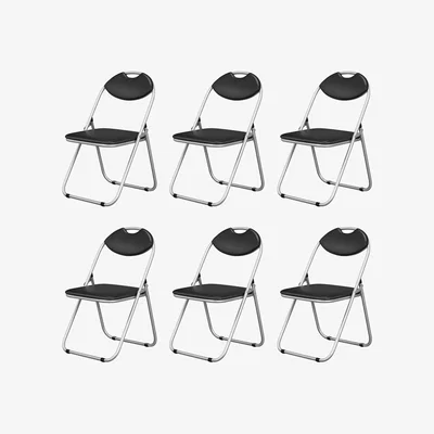 The Range 6PCS Folding Dining Chair - Black