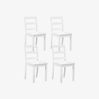 The Range Set of 2 Dining Chairs Ladder Back Side Chairs - White