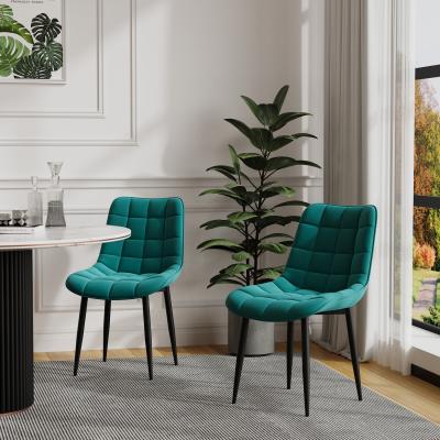 The Range Nova Modern Velvet Dining Chair Set of 6 - Green