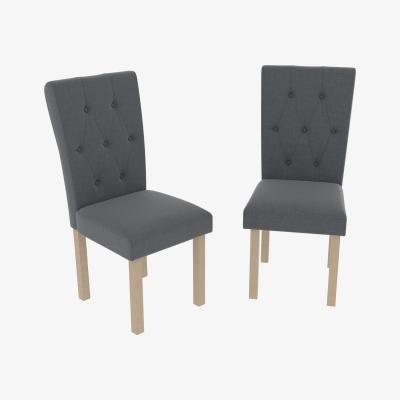 The Range Horton Set of 2 Fabric Dining Chair - Grey and Oak