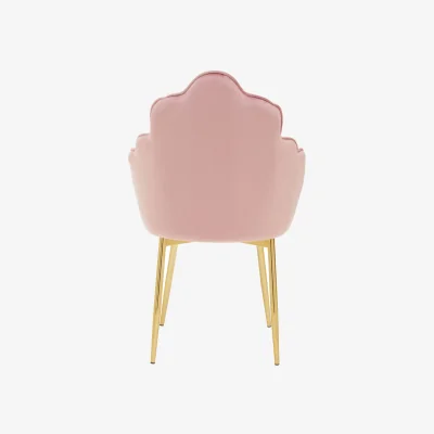 The Range Tian Pink Velvet Dining Chair with Gold Metal Legs - Pink