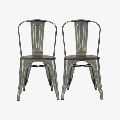 The Range Fusion metal dining chair, 2 pieces - Gunmetal