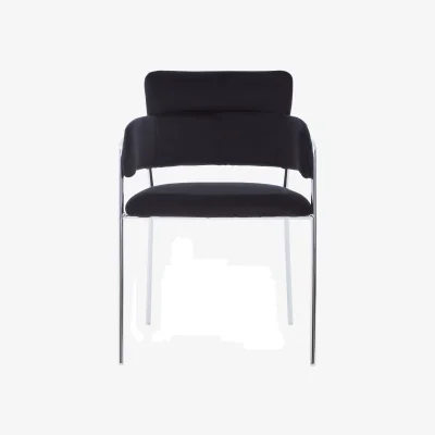 The Range Tamzin Black Velvet Dining Chair - Black