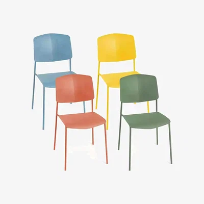 The Range Colourful Modern Plastic Dining Chair Set of 4 - Multi