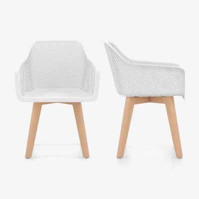 The Range Set of 2 Plastic Dining Chairs - White