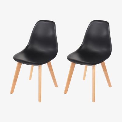 The Range Aspen Plastic Chair Wood Legs  - Black