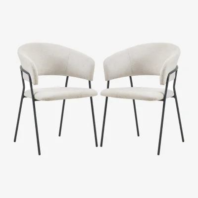 The Range Modern Set of 4 Dining Chairs - Beige