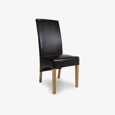 The Range Pair Of Kenton Bonded Leather Dining Chairs - Brown