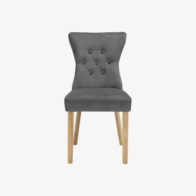 The Range Pair of Naples Dining Chairs - Steel Grey
