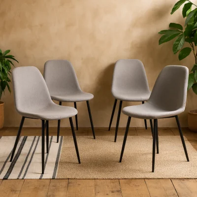 The Range Wyld Haus Venice Light Grey Dining Chairs, Set of 4 - Grey