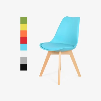 The Range Dining Chair with Wooden Legs(Blue Chair 1) - Blue / 1