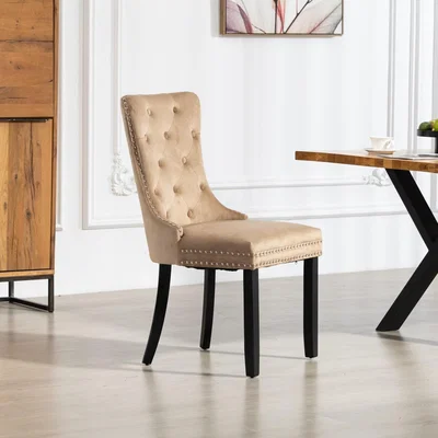 The Range Ceres Velvet Fabric Dining Chairs - Set of 2 - Brown